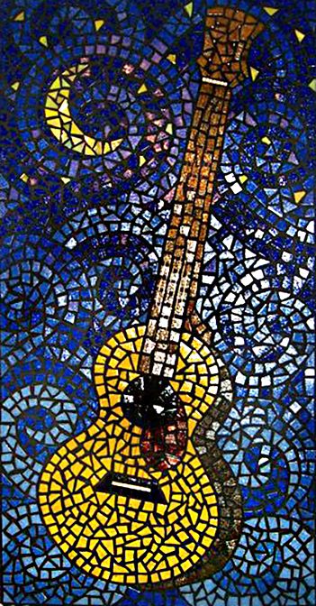 Mosaic Guitar, Sicis Mosaic, Mosaic Murals, Glass Mosaic Art, Mosaic Stained, Mosaic Artwork, Art Mosaic, Guitar Art, Stained Glass Designs