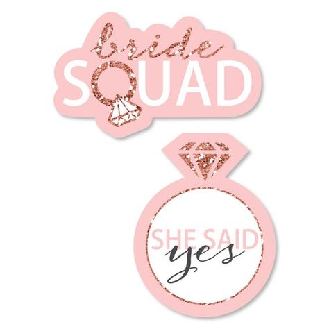 Bride Squad Logo, Bachelorette Party Images, Bride Stickers, Manifestation List, Bridal Shower Stickers, Bachelorette Accessories, Graduation Images, Gold Glitter Paper, Rose Gold Party Decor