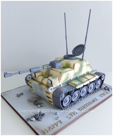 Army Tank Birthday Cake, Army Themed Birthday Cake, Tank Cakes For Boys, Tank Cake Ideas, Army Cake Ideas, Tank Birthday Cake, Army Tank Cake, Carving Cake Recipe, Army Birthday Cakes