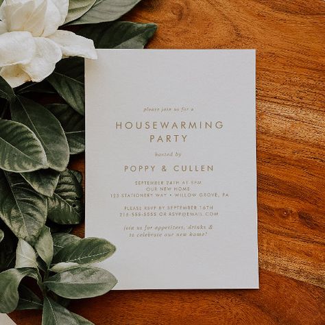 Chic Gold Typography Housewarming Party Summer Invitations - rustic housewarming party, modern new home celebration, simple new house, minimalist housewarming, classic house warming, boho open house, minimal housewarming party, elegant chic typography template k400, mod winter fall spring summer, bohemian neutral yellow gold white Summer Calligraphy, Luncheon Invitation, Bridesmaids Luncheon, Housewarming Invitation, Summer Invitation, Housewarming Party Invitations, New House Announcement, Rose Gold Bridesmaid, Bridesmaid Luncheon