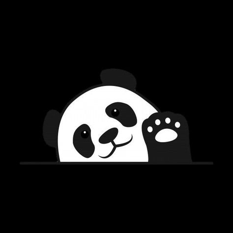 Black And White Panda Wallpaper, Panda Profile Pic, Panda Profile Pictures, Panda Black Background, Panda Wallpaper Laptop, Panda Wallpaper Cute Black, Panda Background, Panda Icon, Cute Panda Drawing