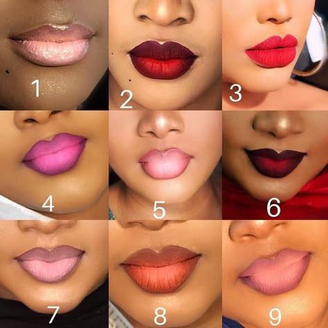 Good Lip Combos, Best Lip Combos, Lip Combos For Black Women, Ombre Lipstick, Maquillage Yeux Cut Crease, Lip Combos, Lip Art Makeup, Makeup For Black Skin, Lip Makeup Tutorial