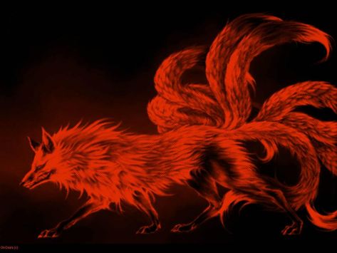 demon fox 9 Tails Fox Tattoo, Nine Tailed Fox Naruto, Kny Demon Oc, Elemental Spirits, Kurama Hiei, Cunning Fox, Demon Aesthetic, Yusuke Urameshi, 9 Tails