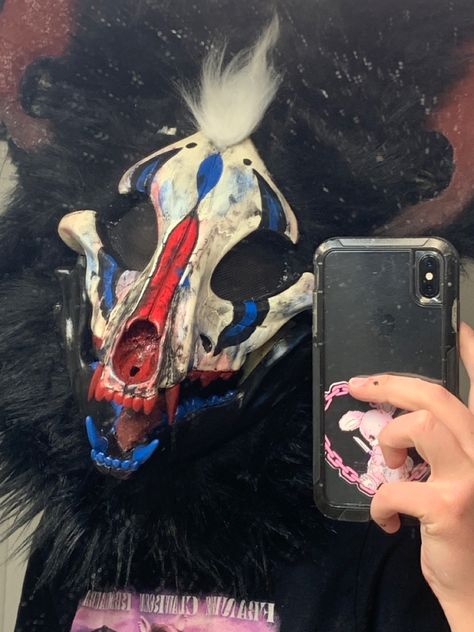 Skull Dog Mask Ideas, Skull Dog Fursona, Clown Fursuit, Skull Dog Mask, Skull Dog Fursuit, Skull Dog Art, Skulldog Fursuit, Fursuit Photography, Skull Clown