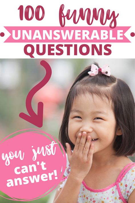 Funny Unanswerable Questions, The Answer Is What Is The Question, Unanswerable Questions Funny, Funny Ways To Answer The Phone, Funny Philosophical Questions, Asking People Unanswerable Questions, Unanswerable Questions, Kids Questions, Philosophical Questions