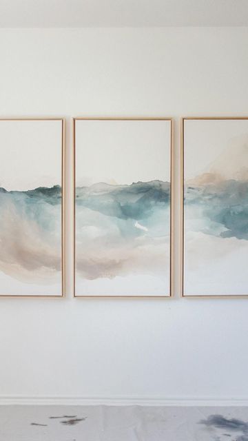 Triptych Art Abstract, Bright Abstract Art, Triptych Art, Art Above Bed, Manicure Y Pedicure, Modern Artists, Decorating With Pictures, Watercolor Inspiration, Illustrations And Posters