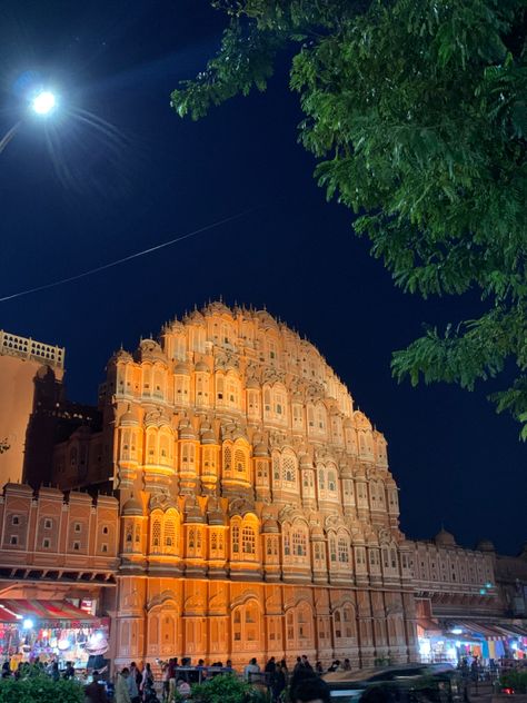 Jaipur Asthetic Picture, Jaipur Snap, Jaipur Night, Hawamahal Jaipur, Hawa Mahal Jaipur, Rajasthan Tourism, Asthetic Pics, Jaipur City, Jaipur Travel