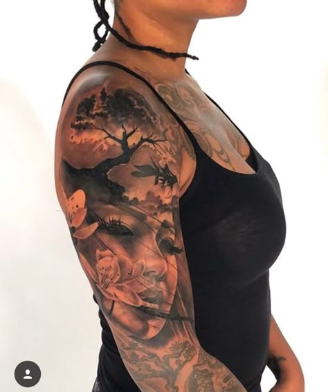 African Theme Tattoo, Realistic Tattoo Sleeve Women, Nigerian Tattoo Ideas, Afrocentric Tattoos For Women, Tattoo Pierna Mujer, Tattoo Pierna Hombre, Tattoo Brazo Mujer, Africa Tattoo, African Sleeve Tattoo