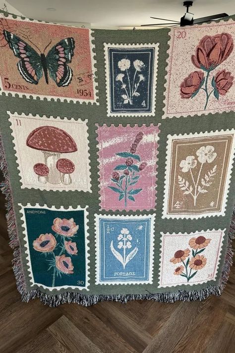 QuaintNook - Etsy Woven Tapestry Blanket, Vintage Mushroom Decor, Mushroom Wall Hanging, Layered Rug, Tapestry Bed, Diy Tapestry, Bed Topper, Blanket Couch, Dopamine Decor