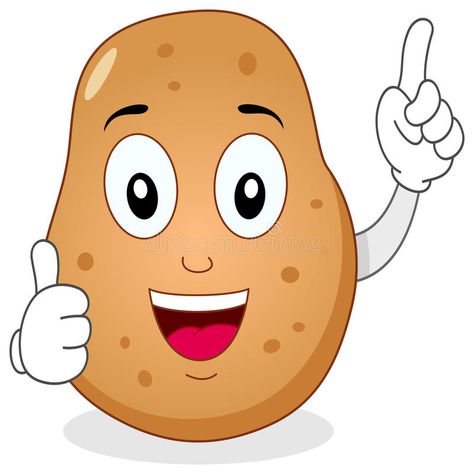 Potato Images Cartoon, Potato Drawing Cute, Potato Animation, Potato Cartoon, Potato Character, Potato Drawing, Potato Images, Cartoon Potato, Happy Potato