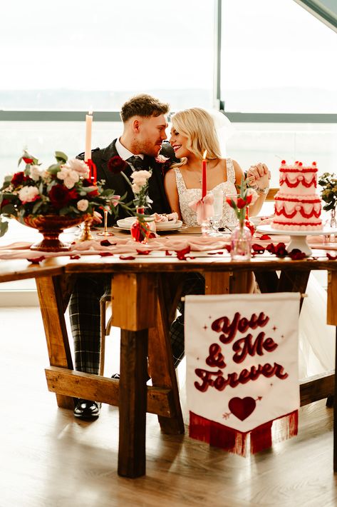 Schivas Steading | Valentines Inspired Wedding Shoot - daniellelesliephotography.com Valentine Themed Wedding, Valentines Elopement, Valentines Wedding Ideas, Valentine’s Day Wedding, Vegas Vibes, Scottish Elopement, Audio Guest Book, Valentines Day Wedding, Valentines Wedding