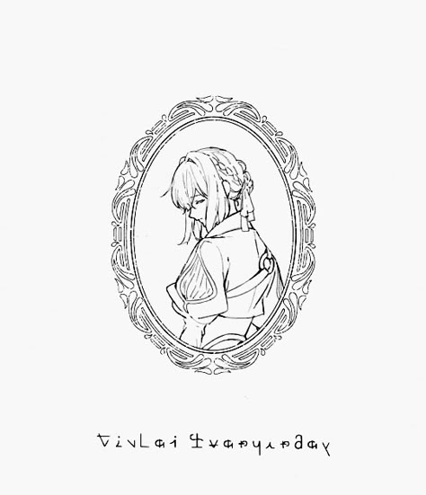 Violet Evergarden Stamp, Violet Evergarden Tattoo Ideas, Violet Evergarden Sketch, Violet Evergarden Tattoo, Violet Evergarden Drawing, Violet Evergarden Fanart, Violet Evergreen, Naruto Sketch Drawing, Violet Evergarden Anime