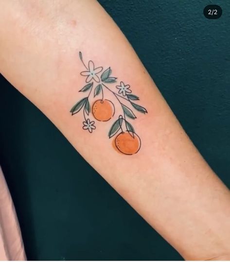 Mandarin Tattoo Fruit, Lemon Ankle Tattoo, Florida Oranges Tattoo, Cute Orange Tattoo, Orange Outline Tattoo, Cutie Orange Tattoo, Mandarin Orange Tattoo, Fruit Sticker Tattoo, Small Fruit Tattoos