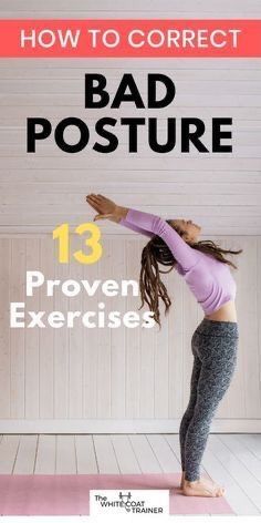 Bad Posture Exercises, Correct Bad Posture, Fix Bad Posture, Posture Stretches, Better Posture Exercises, Posture Correction Exercises, Fix Your Posture, Neck Exercises, Posture Exercises