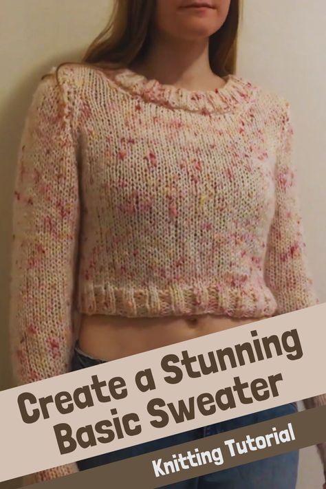 Ever dreamt of making a beautiful basic sweater that's all your own? Well, you're in for a treat! This fantastic video tutorial makes it super easy, and the end result is simply gorgeous. The talented creator behind this tutorial will guide you step by step in crafting your very own basic sweater, ensuring it looks absolutely incredible. They use straight needles, sizes 13 and 11, but feel free to choose other sizes that suit you. Plus, you'll also learn how to customize the... Sweater Knitting Tutorial, Fantastic Video, Easy Knitting Patterns Free, Basic Sweater, Basic Sweaters, Learn How To Knit, Easy Knitting Patterns, How To Knit, How To Start Knitting