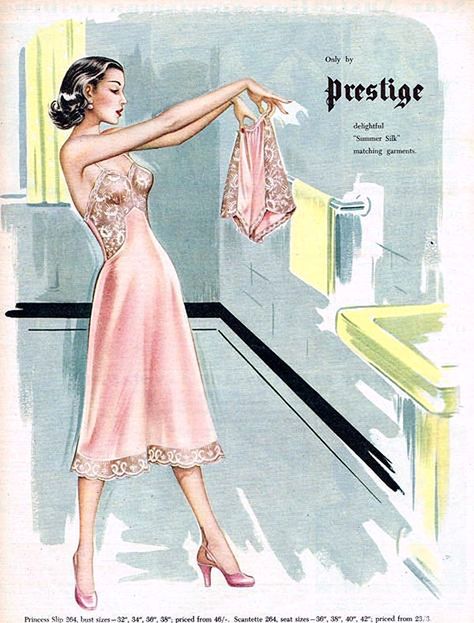 Vintage 40s and 50s Lingerie Ads | Tom + Lorenzo Old Fashion Magazine, 1950s Lingerie, Retro Lingerie, Vintage Slips, Old Fashion, Pretty Lingerie, Moda Vintage, Vintage Vogue, Vintage Lingerie