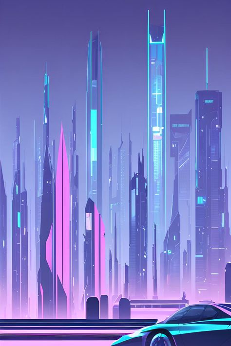 Step into the future with this minimalist sci-fi illustration of a cityscape at night. Witness the illuminated beauty of the urban landscape, where tall skyscrapers pierce the darkness, creating a sense of awe and wonder. Cityscape At Night, Into The Future, The Darkness, Urban Landscape, The Urban, Art Shop, At Night, Cityscape, Skyscraper