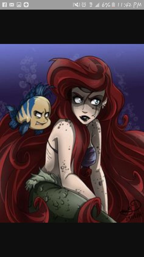 The little mermaid, ariel, twisted disney Evil Disney Princesses, Creepy Disney, Emo Disney, Zombie Princess, Twisted Disney Princesses, Punk Disney Princesses, Disney Horror, Evil Disney, Alternative Disney