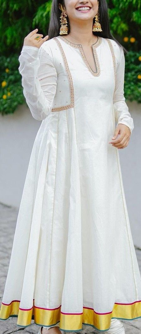 Onam Outfits, Stylish Kurtis Design, Latest Dress Design, Designer Kurti Patterns, Simple Kurti Designs, Kurti Patterns, Dress Neck Designs, Fancy Dresses Long, Dress Design Patterns