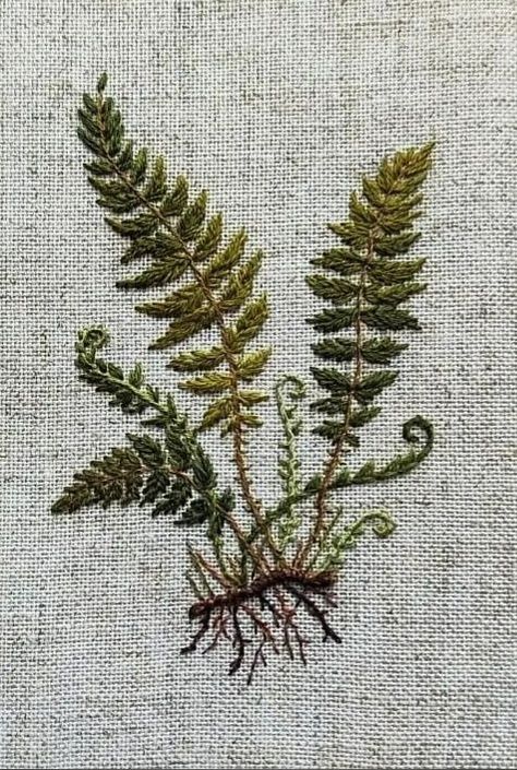 Vine Embroidery Pattern, Embroidered Botanicals, Vines Embroidery, Fern Embroidery, Vine Embroidery, Clothes Embroidery Diy, Hand Embroidery Projects, Embroidery On Clothes, Sewing Embroidery Designs