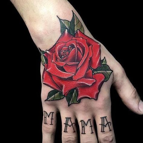 Hand Tattoos Pictures, Tattoo Prague, Cute Animal Tattoos, Rose Hand Tattoo, Rose Tattoos For Women, Blue Rose Tattoos, Hand And Finger Tattoos, Pretty Hand Tattoos, Black Rose Tattoos