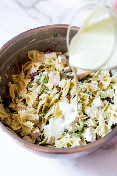 Inspired by the incredible Plates and Palates recipe, this Lemon Tarragon Pasta Salad is the ultimate pasta salad side dish! Loaded with zesty lemon and herby tarragon, this salad is refreshing and filling. Perfect for meal prep, make a large batch and save it for lunches throughout the week! lemon tarragon chicken pasta salad | copycat lemon tarragon pasta salad recipe Spinach Bow Tie Pasta Salad, Tarragon Pasta Salad, Lemon Tarragon Pasta Salad, Chicken Tarragon Salad, Lemon Tarragon Chicken, Bow Tie Pasta Salad With Asparagus, Tarragon Chicken Salad, Salad Copycat, Bow Tie Pasta Recipe