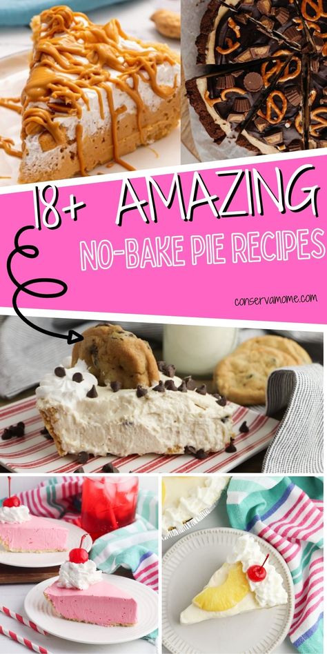 Looking for the best no-bake pie recipes out there? Then you've come to the right place! This round-up is out of this world delicious! Read on to check out how easy and tasty no-bake pies can be! Aesthetic Dessert, Baking Recipes Pie, Quick Cookies Recipes, Favorite Pie Recipes, Pies Recipes, Bridal Nail, Sweet Pastry, Decadent Chocolate Desserts, Fluff Desserts