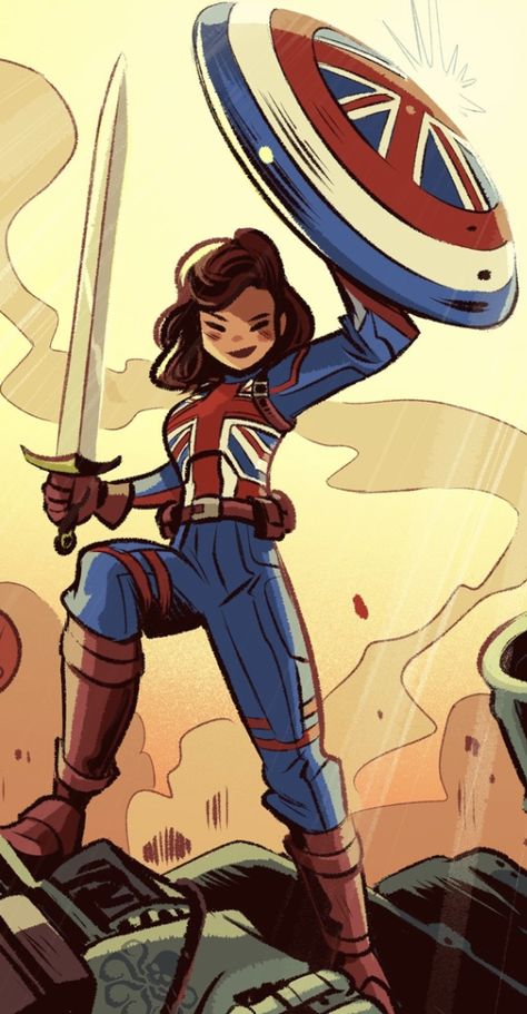 Marvel Fanart Comics, Captain Carter Fanart, Marvel Illustration Art, Avenger Fanart, Peggy Carter Fanart, Ms Marvel Fanart, People As Cartoons, Mcu Fanart, Superhero Fanart