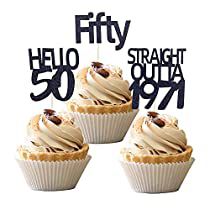 50th Birthday Cupcake Toppers, 60th Birthday Cupcakes, Birthday Barbecue, 30th Birthday Cupcakes, 40th Birthday Cupcakes, 50th Birthday Cupcakes, Hello 50, 50th Birthday Themes, 90th Birthday Cakes