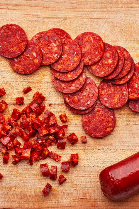 Salami Recipes, Deli Counter, Spicy Sausage, Kitchen Helper, Red Sauce, Pizza Party, Pizza Toppings, Ground Pork, Food Styling