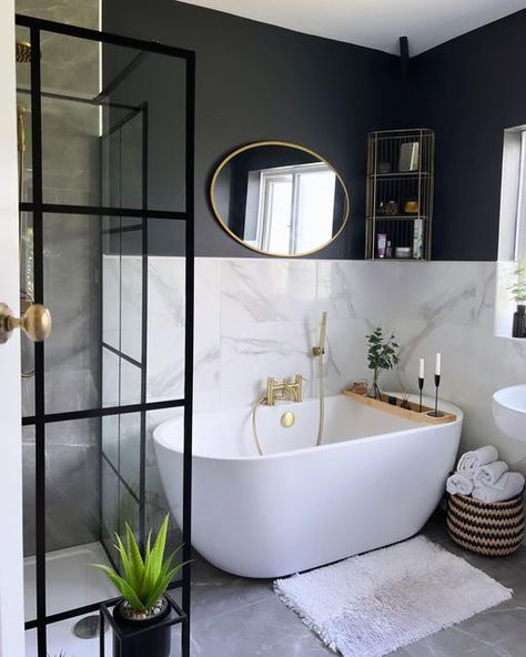 House Beautiful UK on Instagram: "Sleek and stylish bathroom vibes 🤍 (📸@highfield_reno)" Bathroom Vibes, Minimalist Ideas, Narrow Bathroom, Bathroom Transformation, Bathroom Wall Panels, Built In Cupboards, Wall White, Bathroom Decor Luxury, Bathroom Inspiration Decor