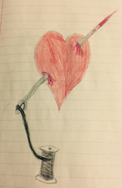 Stick a needle through my heart Hearts Drawing, Free Hand Drawing, Heart Drawing, Hand Drawing, Free Hand, Just Girly Things, Girly Things, My Heart, How To Draw Hands