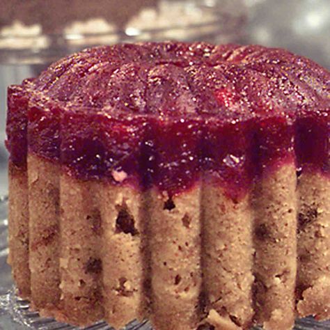 Cranberry Steamed Pudding Recipe | Martha Stewart Steamed Pudding Recipe, Spiced Applesauce, Steamed Pudding, Caramel Ingredients, Pudding Mold, Holiday Goodies, Frozen Cranberries, Caramel Topping, Cranberry Recipes