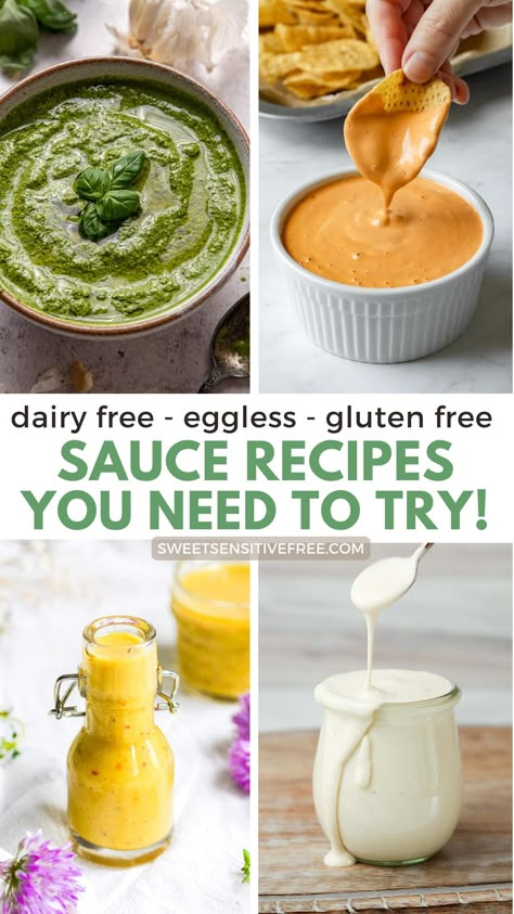 50 Delicious Dairy free Sauces! Dairy Free Yum Yum Sauce, Dairy Free Sauces For Chicken, Gluten And Dairy Free Sauces, Gluten Free Dairy Free Smoothies, Dairy Free Swaps, Gluten Free Dairy Free Vegan Desserts, Gluten Free Dairy Free Sugar Free Meals, Gluten Dairy Egg Soy Nut Free Recipes Easy, Non Dairy Sauces