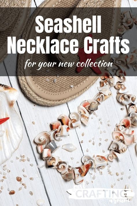 Shell Necklace Diy Seashell Jewelry, Diy Seashell Necklace, Diy Shell Jewelry, Handmade Ocean-inspired Shell Necklace For Beach Season, Handmade Shell-shaped Necklaces For Beach Season, Handmade Ocean-inspired Shell Necklace, Shell Necklace Diy, Handmade Shell-shaped Necklace For Beach, Gold Seashell Necklace