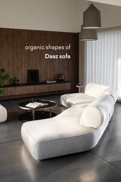 Create a cozy and inviting atmosphere in your modern interior with the Daaz modular sofa. Its organic shape and smooth lines add warmth and comfort to any space. Discover endless configuration possibilities and surprising geometry that will perfectly fill your home. Download free 3D files from Noti Cloud and bring this stunning piece into your living room today! Organic Sofa, 3d Files, Flat Ideas, Minimalist Interior, Smooth Lines, Modular Sofa, Organic Shapes, Space Design, Sofa Furniture