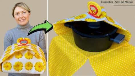 Easy Fabric Food Carrier Sewing Tutorial | DIY Joy Projects and Crafts Ideas Casserole Carrier Pattern, Fabric Food, Carrier Pattern, Interfacing Fabric, Casserole Carrier, Diy Sewing Gifts, Food Carrier, Sewing Templates, Cake Carrier