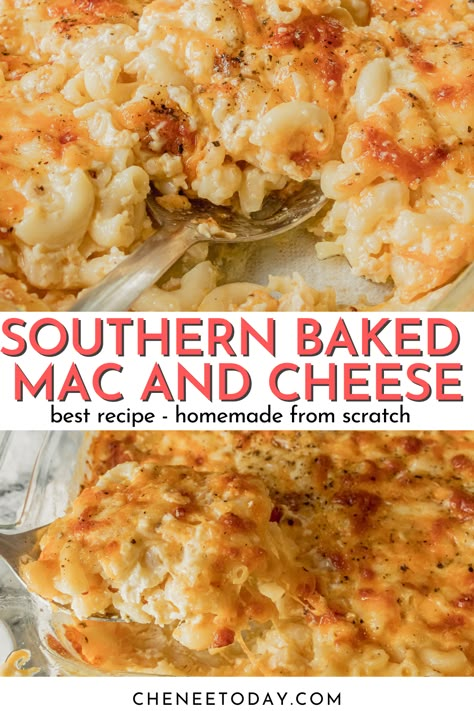 The best homemade southern baked Mac and cheese recipe, done soul food style with evaporated milk and eggs, and no flour, roux, bread crumbs, or Velveeta! Simple recipe with secret ingredients to make it extra creamy! Videos coming soon! Perfect side dish for Thanksgiving! #soulfood #bakedmacandcheese #macaroniandcheese Southern Baked Mac And Cheese Recipe, Southern Baked Macaroni And Cheese Recipe, Cast Iron Recipes Dinner, Southern Baked Macaroni And Cheese, Southern Baked Mac And Cheese, Cast Iron Skillet Recipes Dinner, Southern Macaroni And Cheese, Mac And Cheese Recipe Soul Food, Best Mac N Cheese Recipe