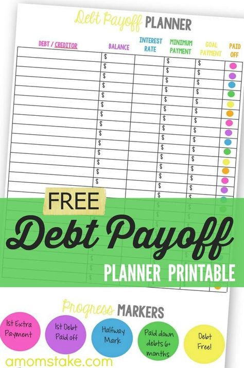 Debt Payoff Planner Pay Off Mortgage Early, Credit Card Debt Payoff, Free Budget Printables, Money Worksheets, Mortgage Payoff, Paying Off Credit Cards, Financially Free, Home Management Binder, Free Budget