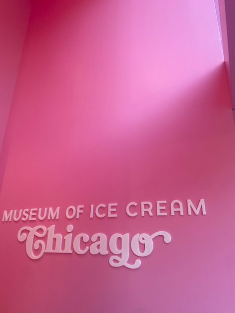 Pink Chicago Aesthetic, Ice Cream Museum, Places Aesthetic, Museum Of Ice Cream, Champaign Illinois, Chicago Aesthetic, 11th Birthday, Chicago Fire, Pink Aesthetic