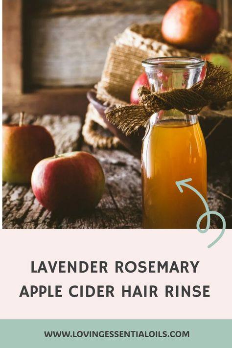 Lavender Rosemary Apple Cider Hair Rinse Rosemary Apple Cider Vinegar Hair Rinse, Diy Apple Cider Vinegar Hair Rinse, Apple Cider Vinegar Hair Rinse Recipe, Apple Cider Hair Rinse, Vinegar Hair Rinse Recipe, Apple Cider Hair, Hair Rinse Diy, Hair Rinse Recipe, Acv Hair Rinse