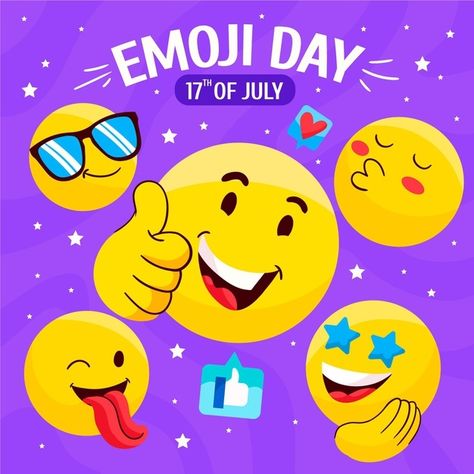 Cartoon world emoji day illustration | Free Vector #Freepik #freevector #social-media #cartoon #celebration #event Emoji Day, World Emoji, World Emoji Day, Birthday Illustration, Day Illustration, Flat Design Illustration, World Environment Day, Lifestyle Illustration, Memphis Design