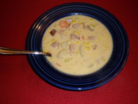 Catfish Chowder Recipe, Cheesy Ham Chowder, Ham Chowder Recipe, Catfish Stew, Stew Easy, Ham Chowder, Chowder Recipes Seafood, Cheesy Ham, Ham Potato