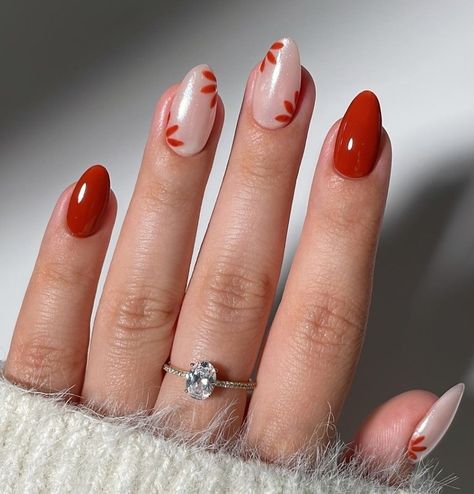 Thanksgiving Nails Easy, November Nail Designs, Turkey Nails, Almond Gel Nails, Simple Fall Nails, November Nails, Fall Gel Nails, Cute Nails For Fall, Summery Nails