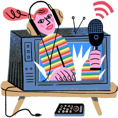 Our 7th Annual Student Podcast Contest - The New York Times Podcast Illustration Design, Podcast Illustration, Entertainment Illustration, Tv Illustration, Breaking Bad Series, Watch Gossip Girl, Podcast Covers, Podcast Art, Art Podcast