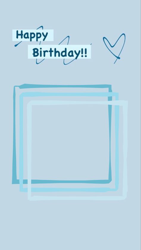 Birthday Wallpaper Aesthetic Blue, Blue Birthday Template Instagram, Blue Birthday Template, Happy Birthday Blue Background, Bd Background, Happy Birthday Photo Editor, Happy Birthday Icons, Happy Birthday Drawings, Happy Birthday Clip Art