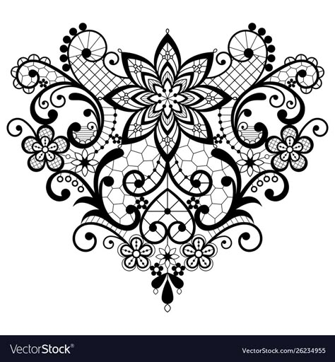 Tattoo Lace, Lace Tattoo, Black And White Design, Lace Pattern, White Design, Vintage Lace, Png Images, Tattoo Designs, Black And White