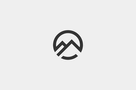 Mountains circle logo by maximesimeon on @creativemarket Logo Montagne, Mountain Icon, Tent Logo, Peak Logo, Minimalist Mountain, Outdoor Logos, Mountain Logo, Church Logo, Gym Logo