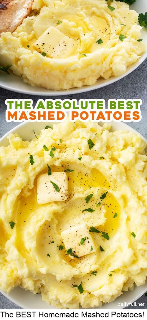 This is the best homemade mashed potatoes recipe! Using yukon gold potatoes, butter, milk, sour cream, and seasonings, you end up with a creamy, flavorful, easy side dish for any weeknight dinner! #thanksgiving Homemade Mashed Potatoes Easy, Best Homemade Mashed Potatoes, Fall Family Meal, Cozy Fall Food, Boxed Mashed Potatoes, Best Garlic Mashed Potatoes, Homemade Mashed Potatoes Recipe, Best Mashed Potatoes Ever, Cajun Dinner