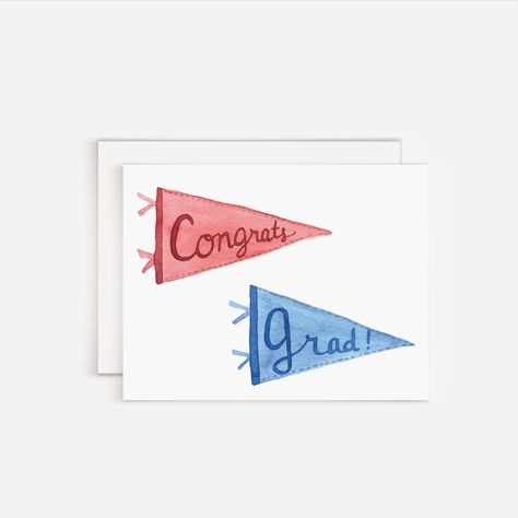 Celebrate the new grad with a school spirited congratulations card! Graduation Card Diy, High School Graduation Cards, Watercolor Graduation, Graduation Cards Handmade, Handmade Greeting Card Designs, Congratulations Cards, Grad Cards, College Graduate, Graduation Card